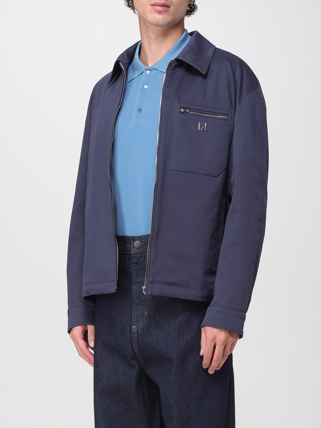 FENDI JACKE: Jacke herren Fendi, Blau - Img 4