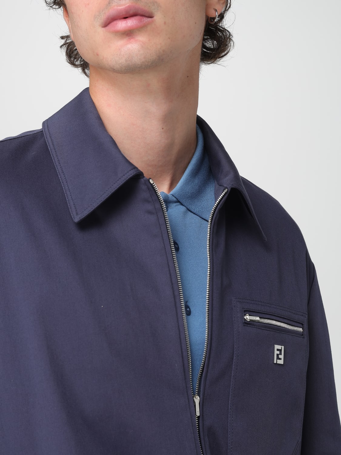 FENDI JACKE: Jacke herren Fendi, Blau - Img 5