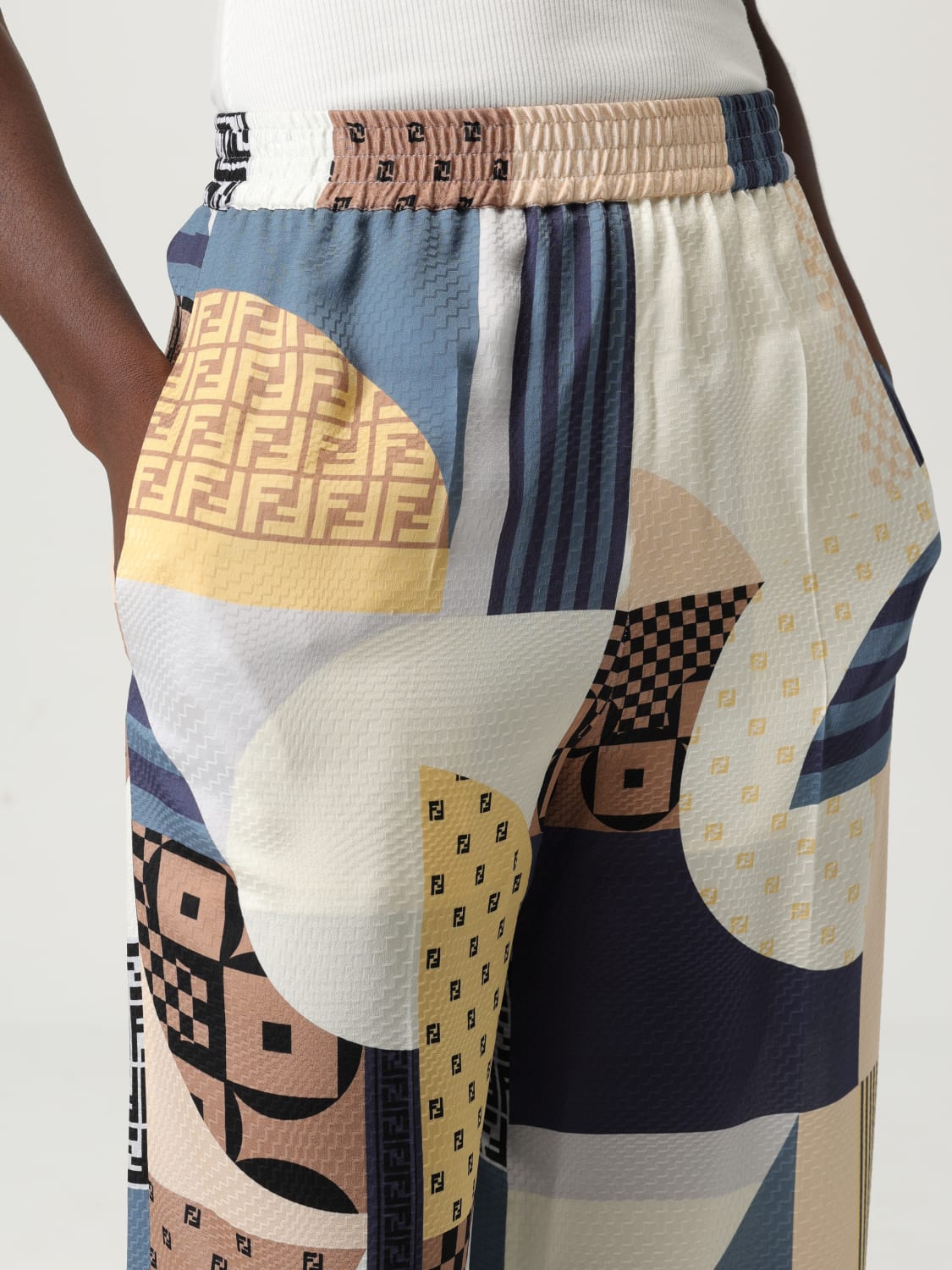 FENDI: Pants woman - Blue | Fendi pants FR6494AUQM online at FENDI: Pants woman - Blue | Fendi pants FR6494AUQM online at