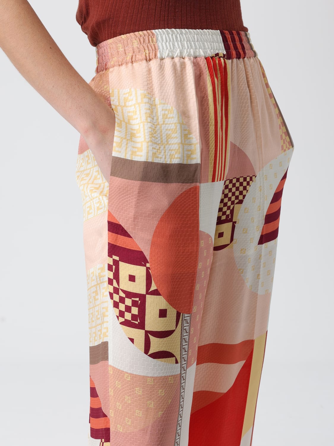 FENDI PANTS: Pants woman Fendi, Peach - Img 5