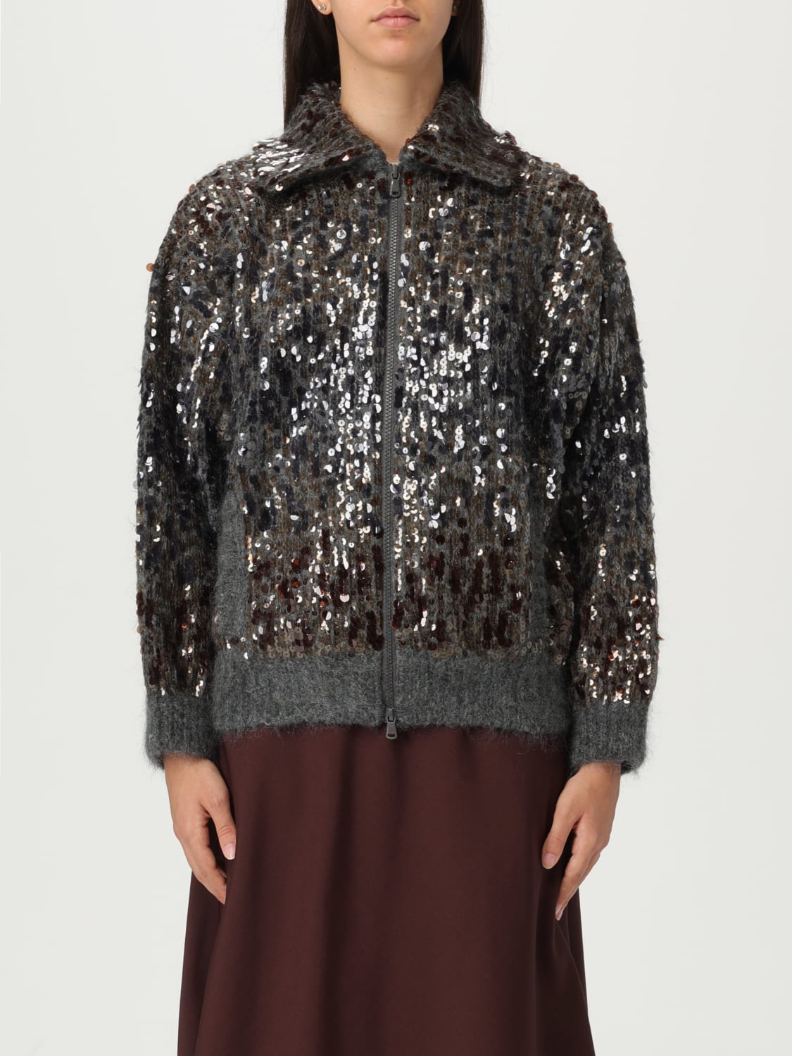 BRUNELLO CUCINELLI SWEATER: Sweater woman Brunello Cucinelli, Grey - Img 1