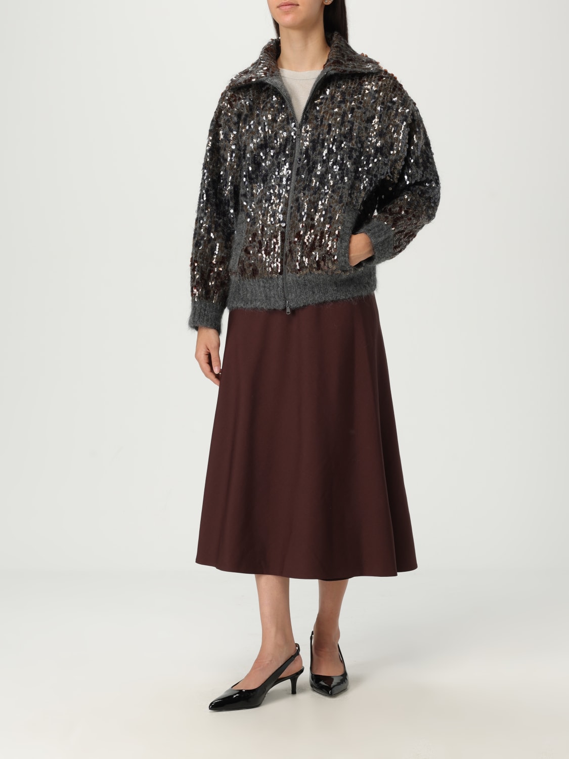 BRUNELLO CUCINELLI SWEATER: Sweater woman Brunello Cucinelli, Grey - Img 2