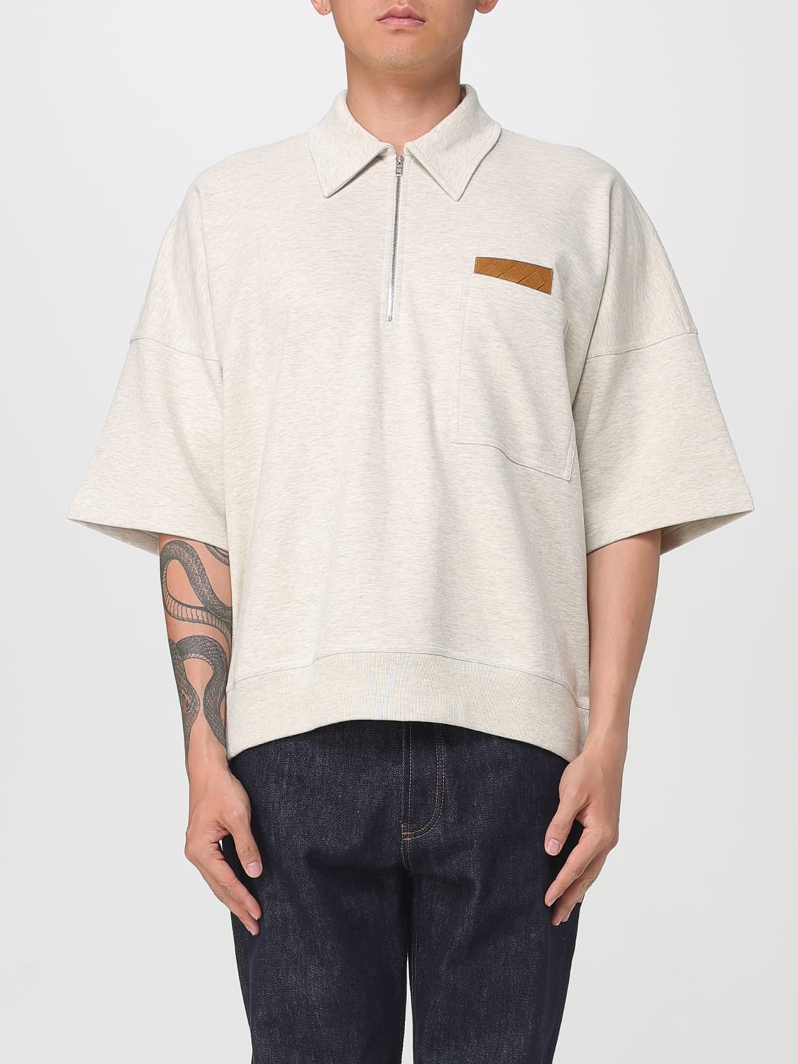 BOTTEGA VENETA POLO SHIRT: Polo shirt men Bottega Veneta, Beige - Img 1