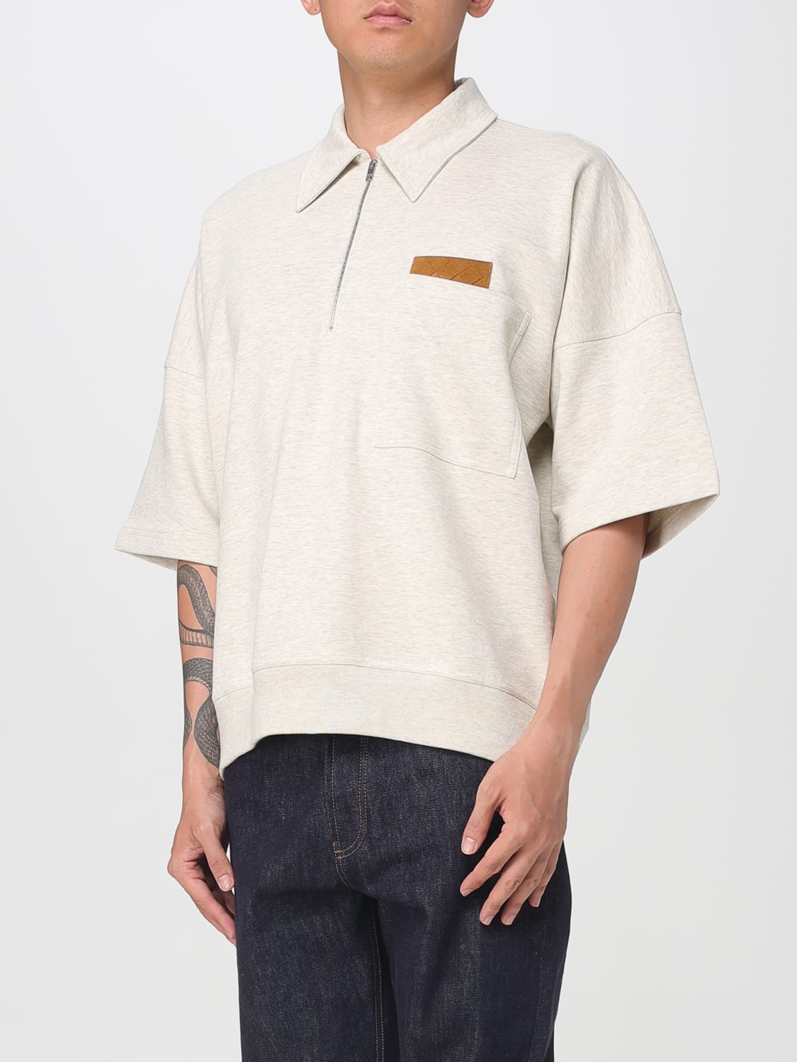 BOTTEGA VENETA POLO SHIRT: Polo shirt men Bottega Veneta, Beige - Img 4