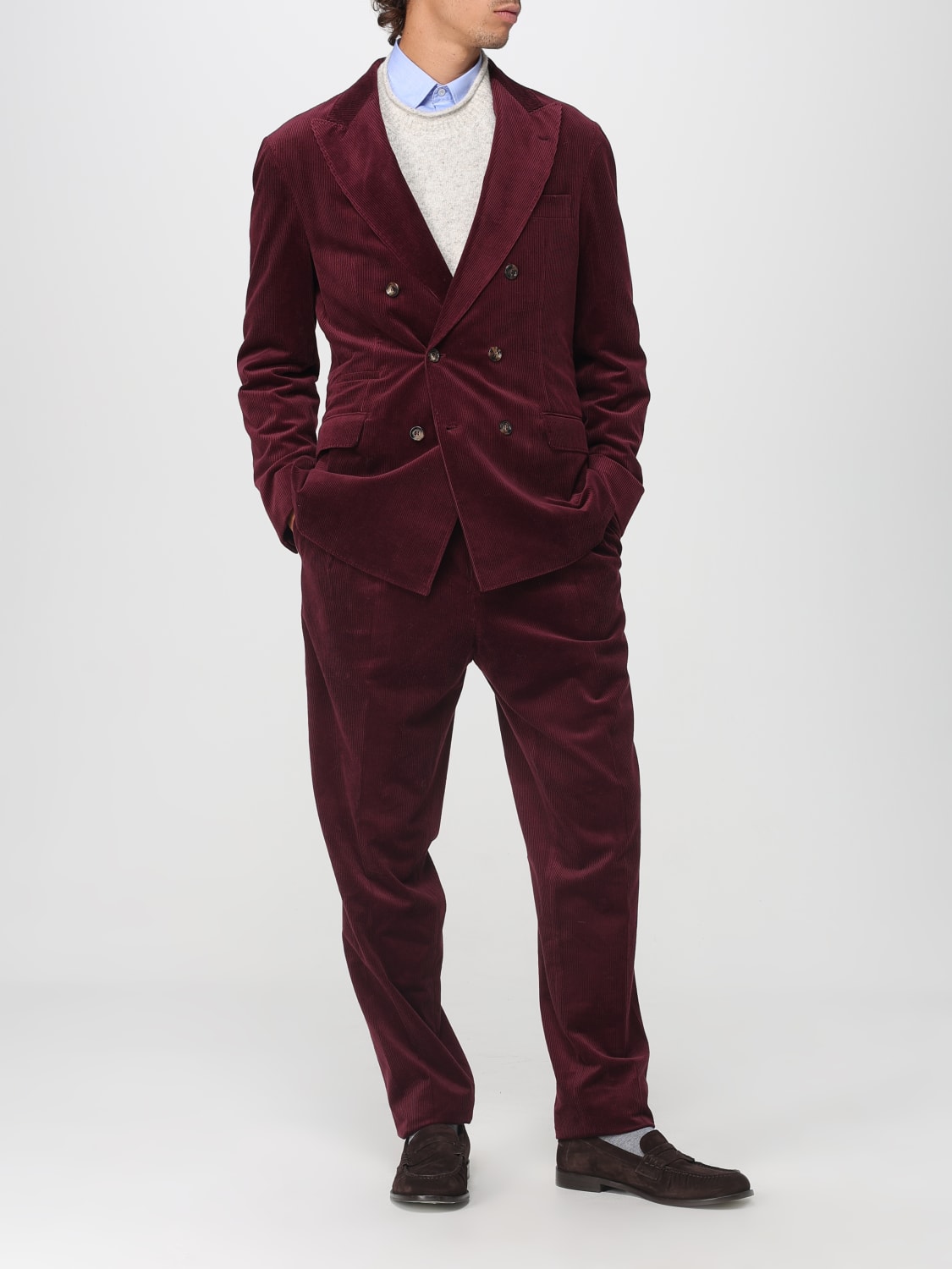 BRUNELLO CUCINELLI ANZUG: Anzug herren Brunello Cucinelli, Rot - Img 2