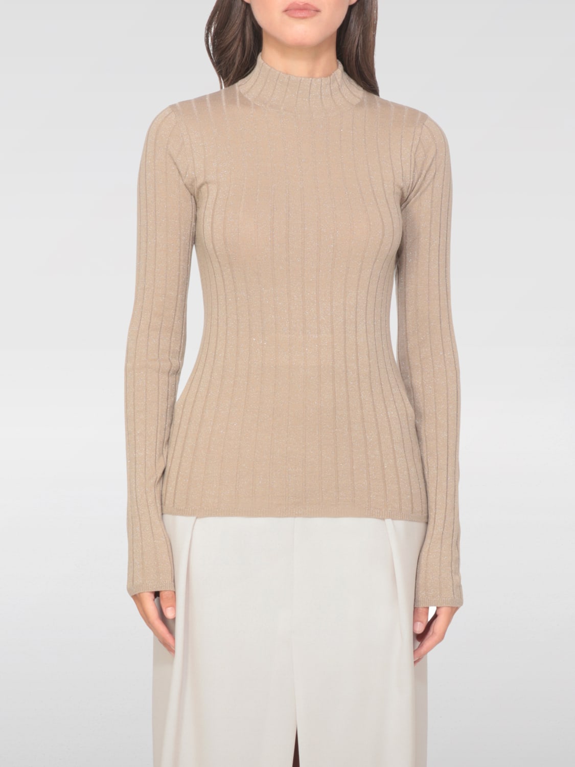 BRUNELLO CUCINELLI PULL: Pull femme Brunello Cucinelli, Beige - Img 1