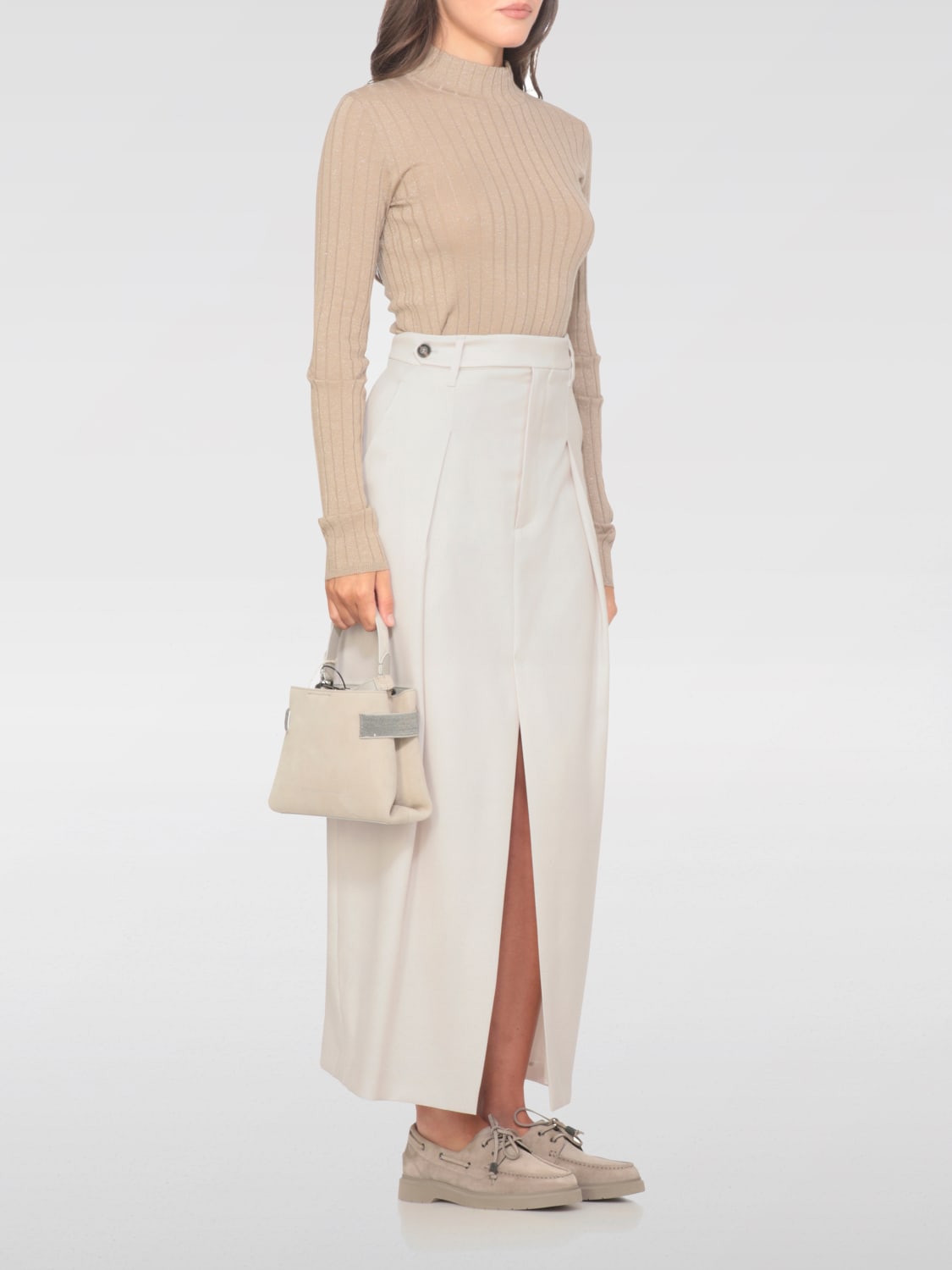 BRUNELLO CUCINELLI PULL: Pull femme Brunello Cucinelli, Beige - Img 2