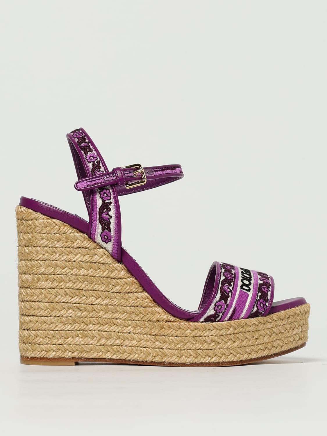 DOLCE & GABBANA HEELED SANDAL: Espadrilles woman Dolce & Gabbana, Violet - Img 1