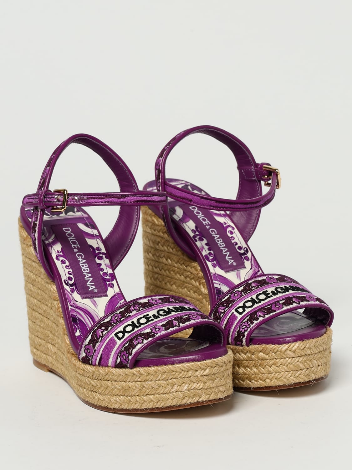 DOLCE & GABBANA HEELED SANDAL: Espadrilles woman Dolce & Gabbana, Violet - Img 2