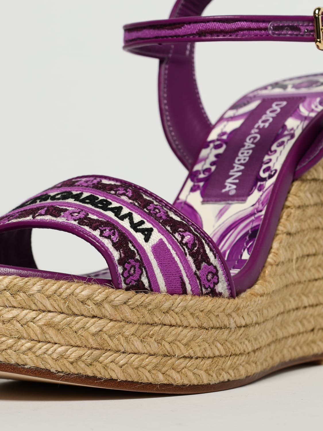 DOLCE & GABBANA HEELED SANDAL: Espadrilles woman Dolce & Gabbana, Violet - Img 4