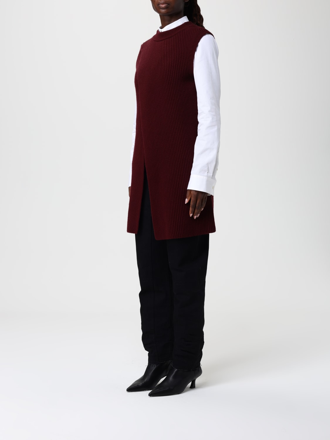 JIL SANDER GILET: Manteau femme Jil Sander, Rouge - Img 4