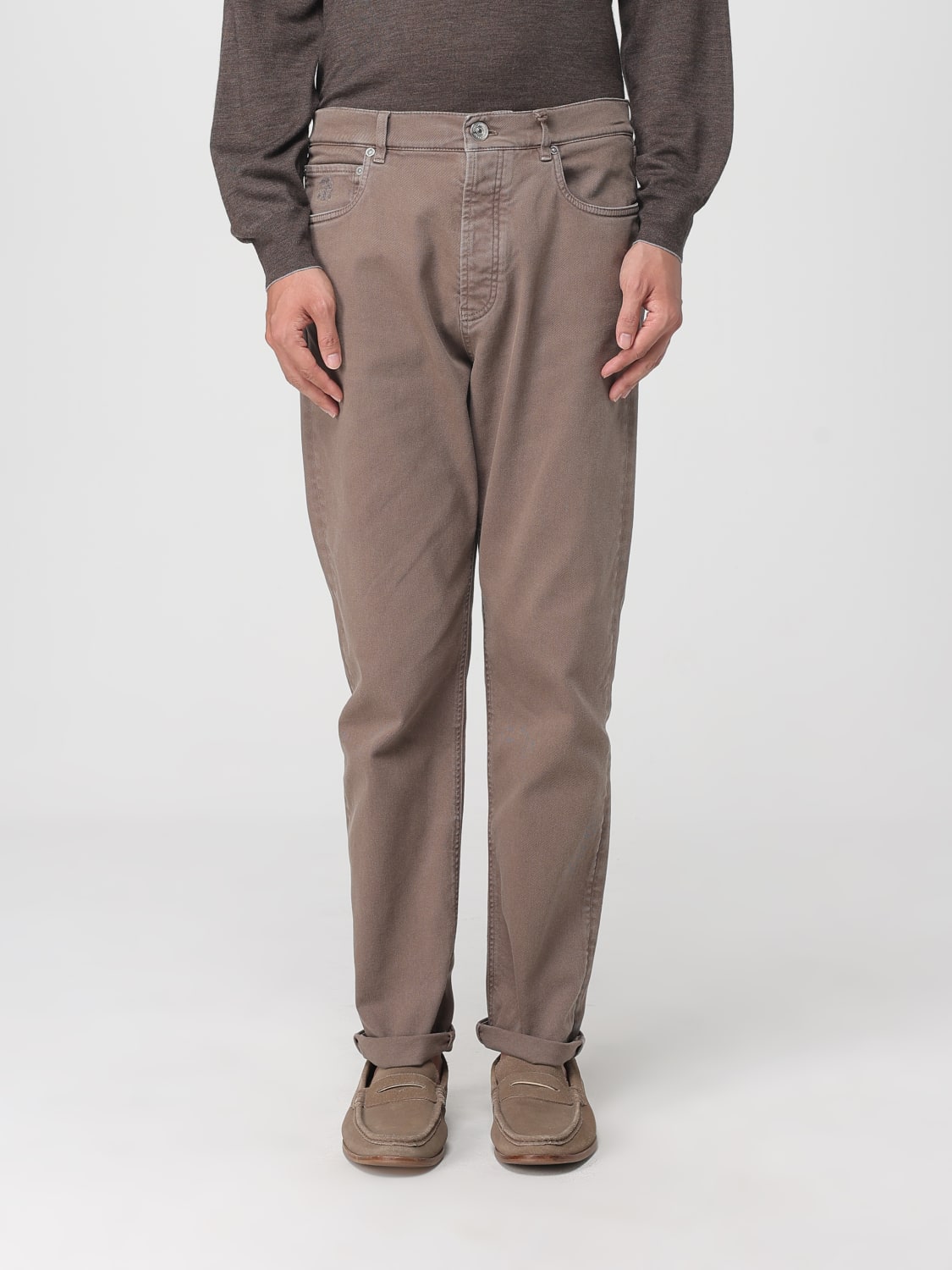 BRUNELLO CUCINELLI JEANS: Pants men Brunello Cucinelli, Grey - Img 1