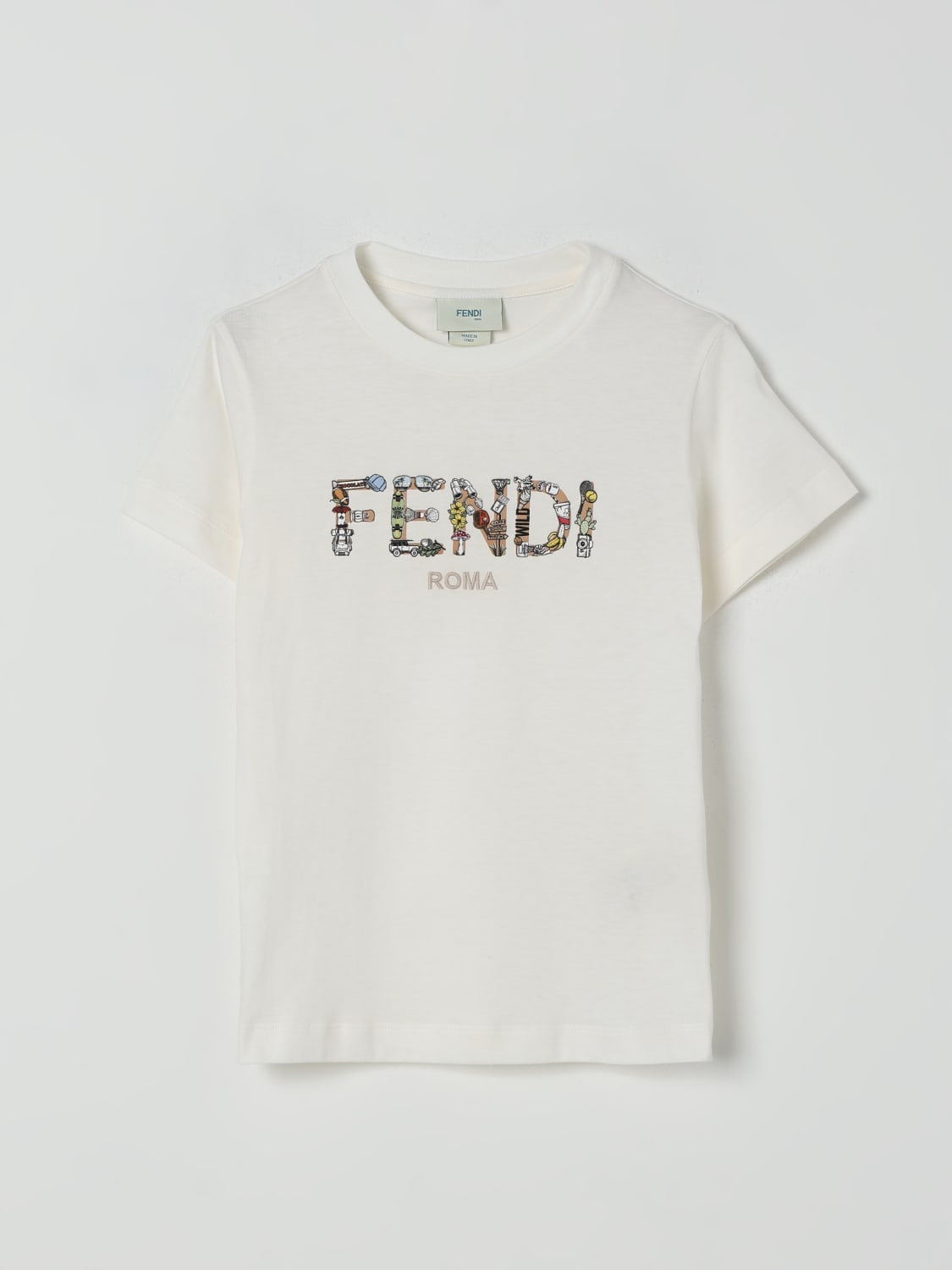 FENDI CAMISETA: Camiseta niños Fendi, Blanco - Img 1