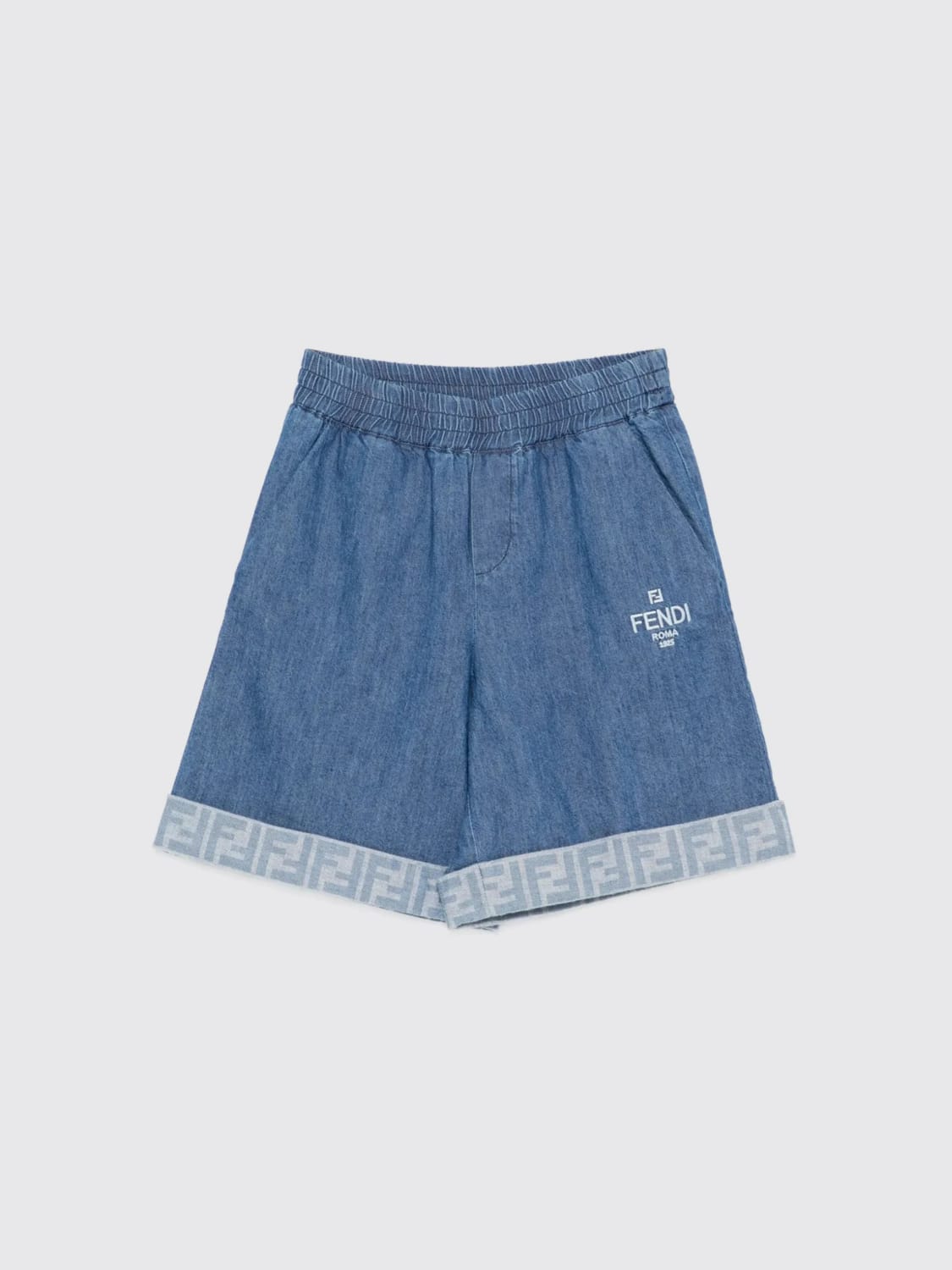 FENDI PANTALONES CORTOS: Pantalón corto niños Fendi, Azul Oscuro - Img 1