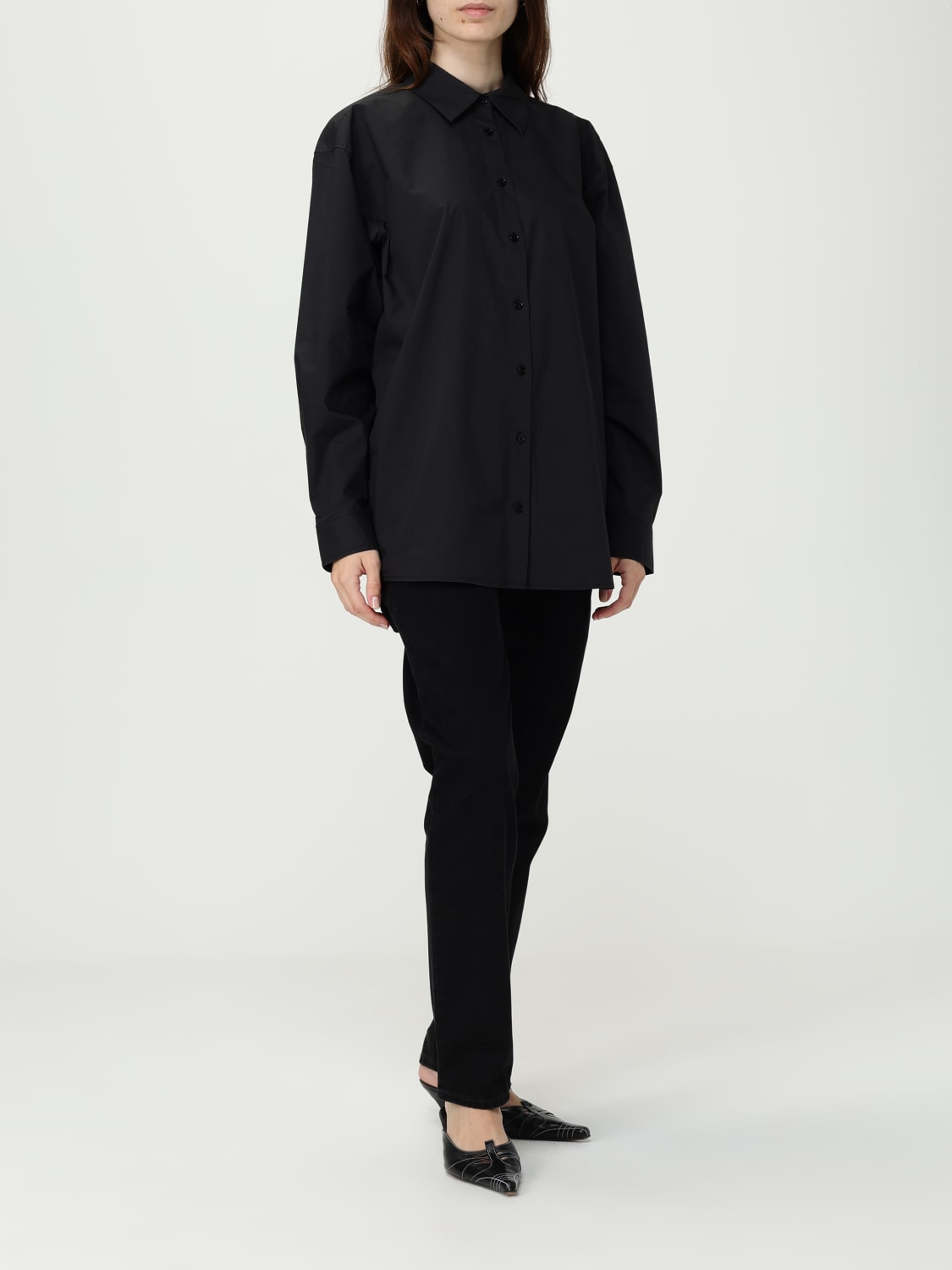 TOTEME JEANS: Jeans Toteme in denim di cotone , Nero - Img 2