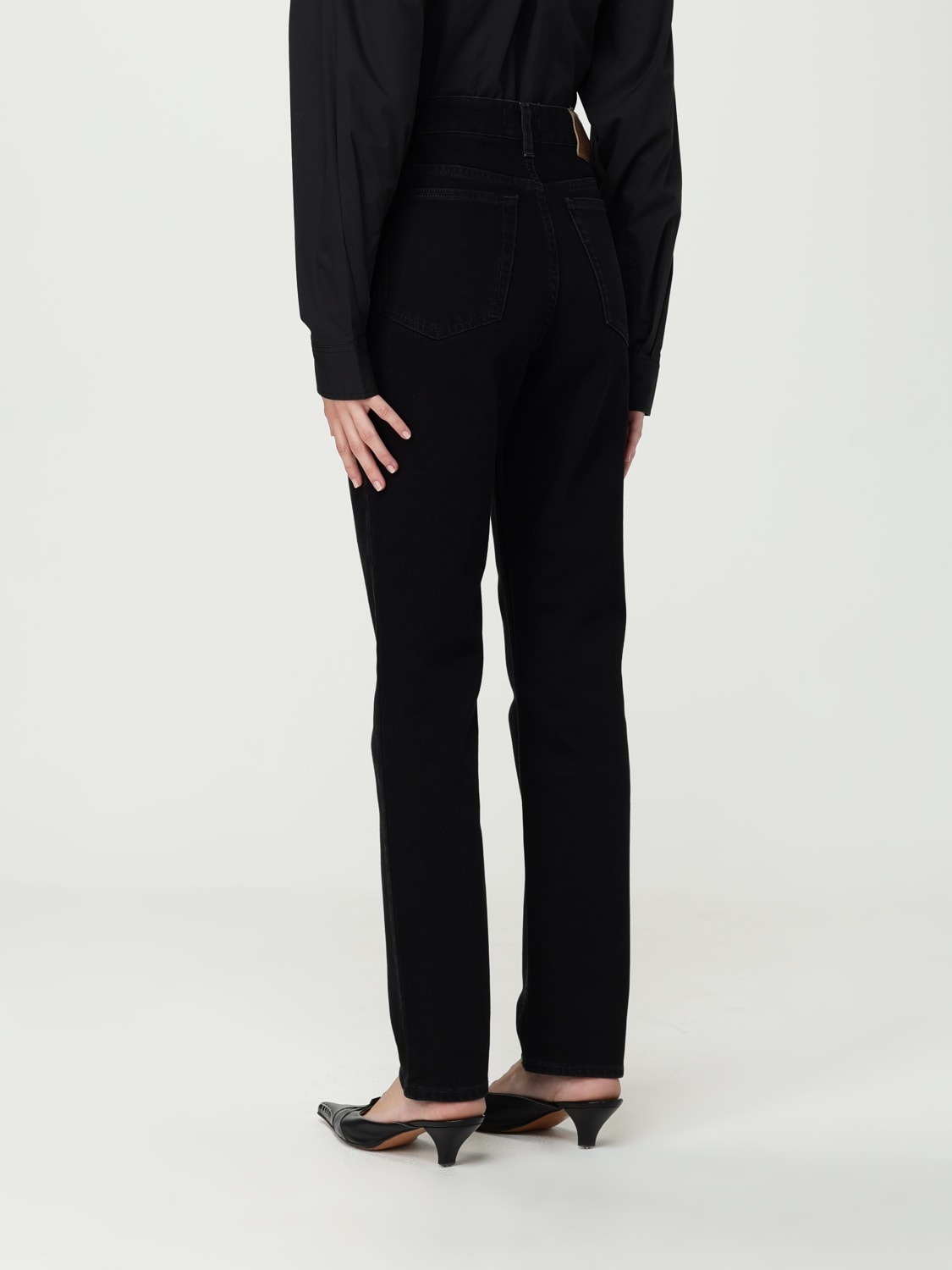 TOTEME JEANS: Jeans Toteme in denim di cotone , Nero - Img 3