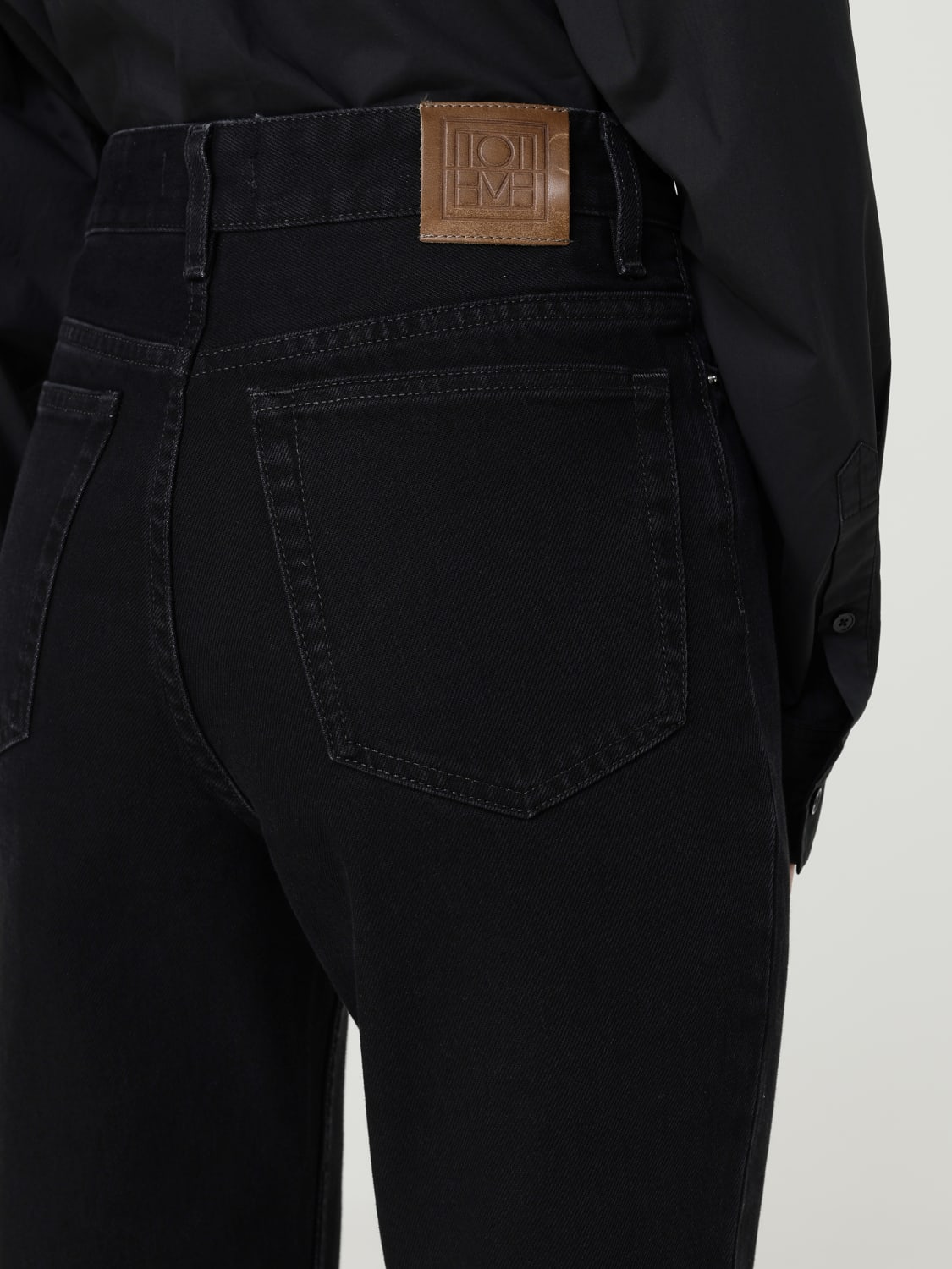 TOTEME JEANS: Jeans Toteme in denim di cotone , Nero - Img 5
