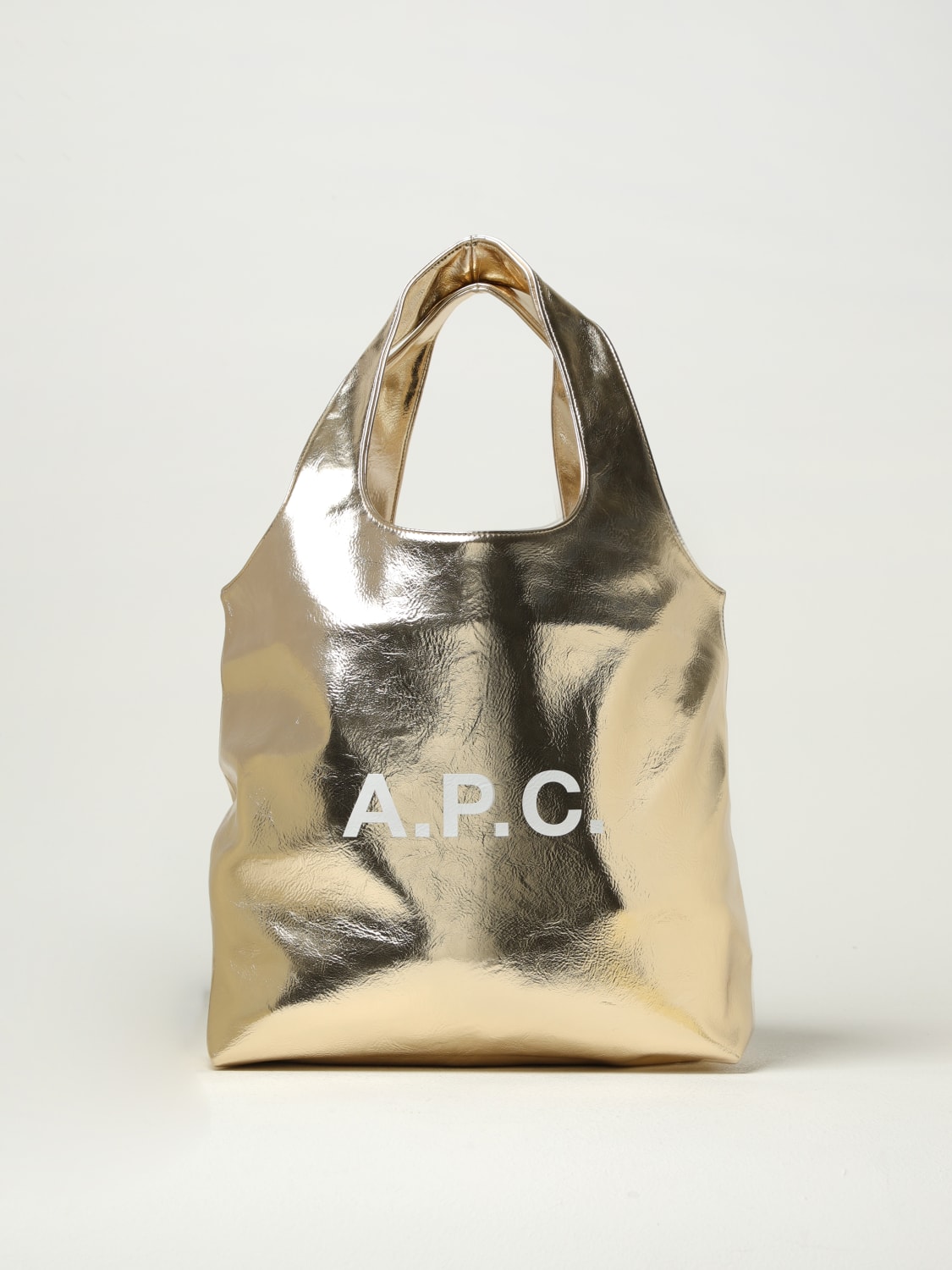 A.P.C. BORSA TOTE: Borsa Ninon A.P.C. in pelle sintetica laminata , Marrone - Img 1