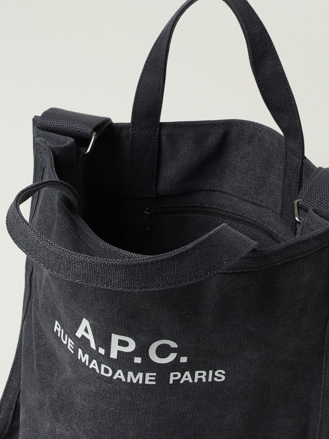 A.P.C. BORSA A TRACOLLA: Borsa Recuperation A.P.C. in canvas di cotone , Blue - Img 3