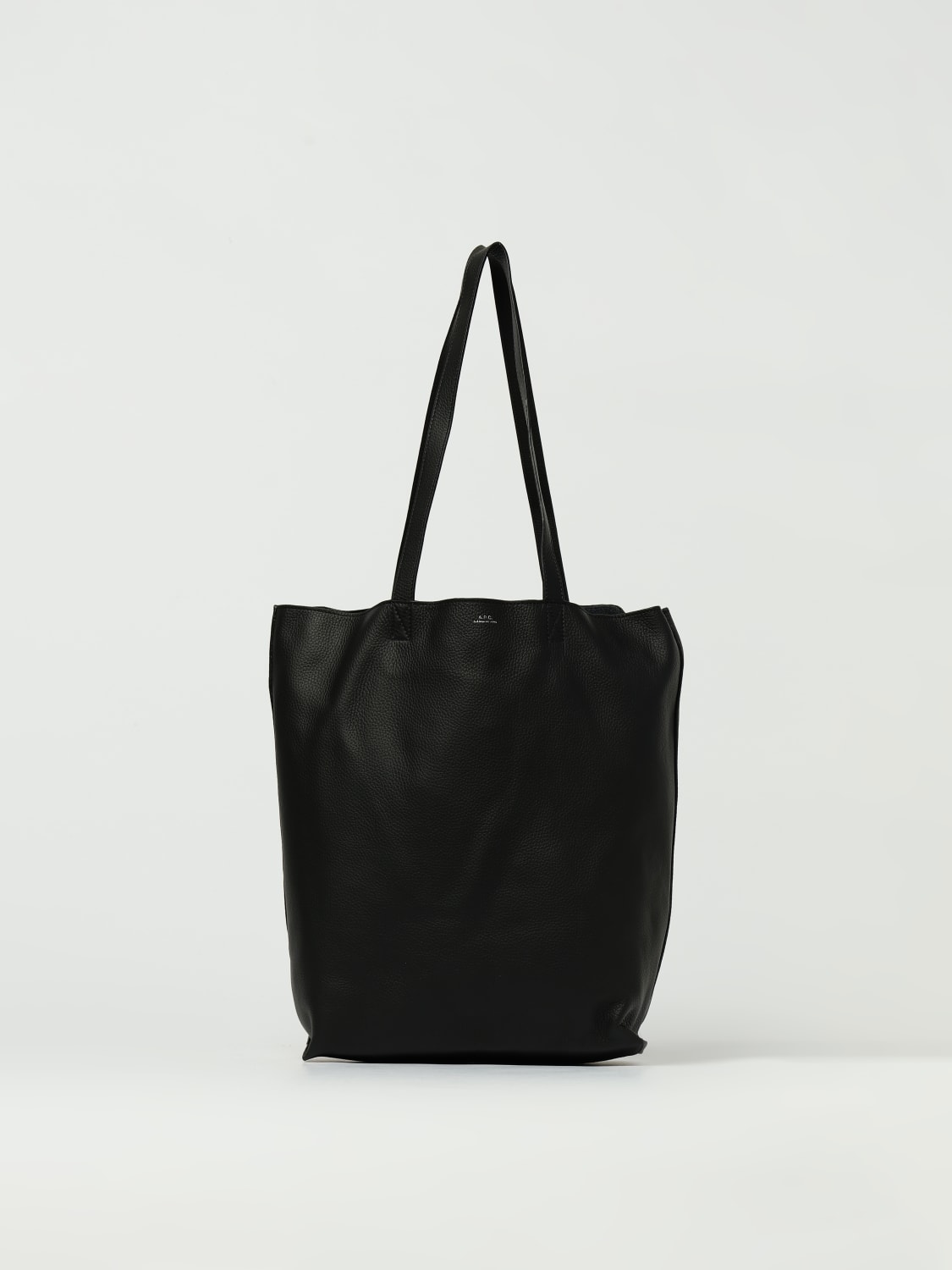 A.P.C. BORSA A TRACOLLA: Borsa Maiko A.P.C. in pelle martellata , Nero - Img 1