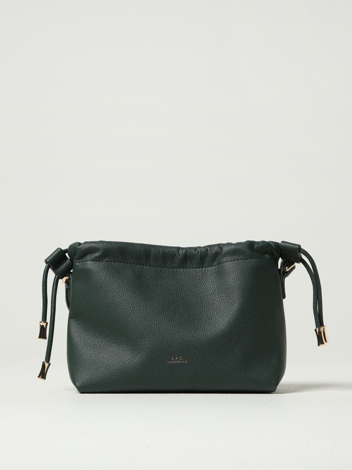 A.P.C. BORSA MINI: Borsa Ninon Small A.P.C. in pelle sintetica a grana , Verde - Img 1
