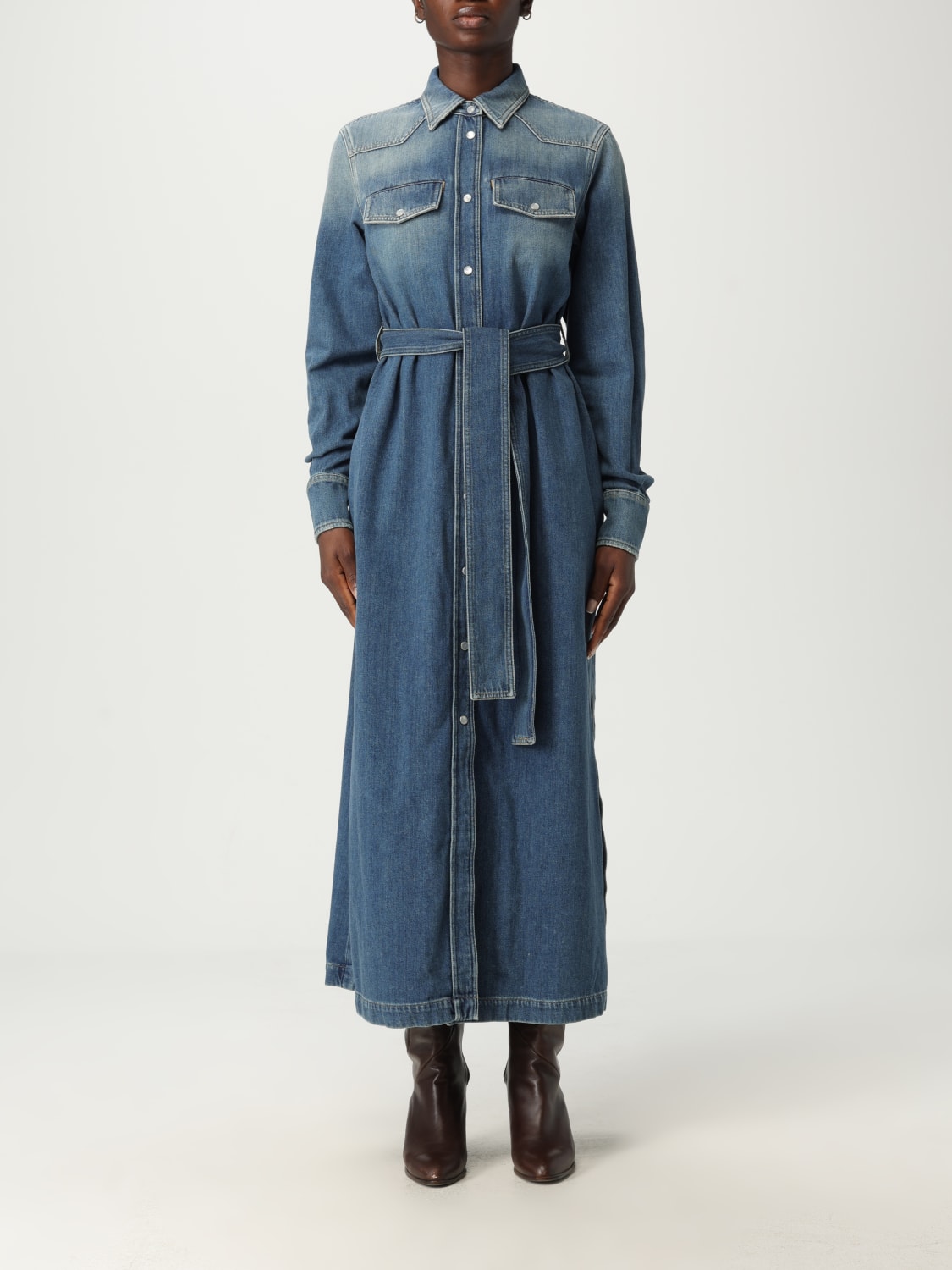 GOLDEN GOOSE DRESS: Dress woman Golden Goose, Blue - Img 1