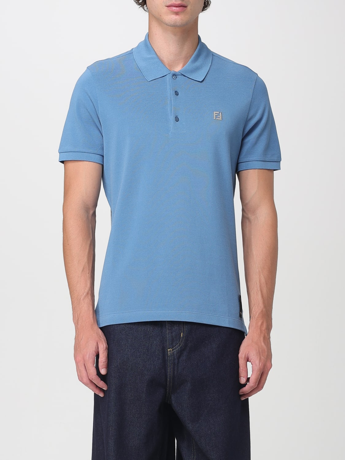 FENDI POLO SHIRT: Polo shirt men Fendi, Gnawed Blue - Img 1