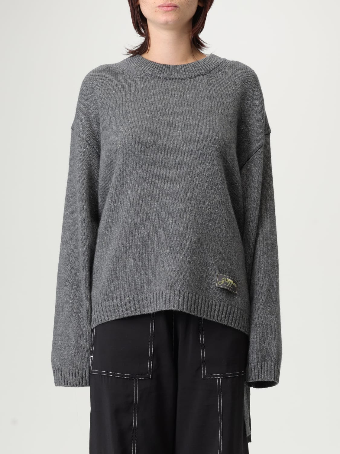GANNI SWEATER: Sweater woman Ganni, Grey - Img 1