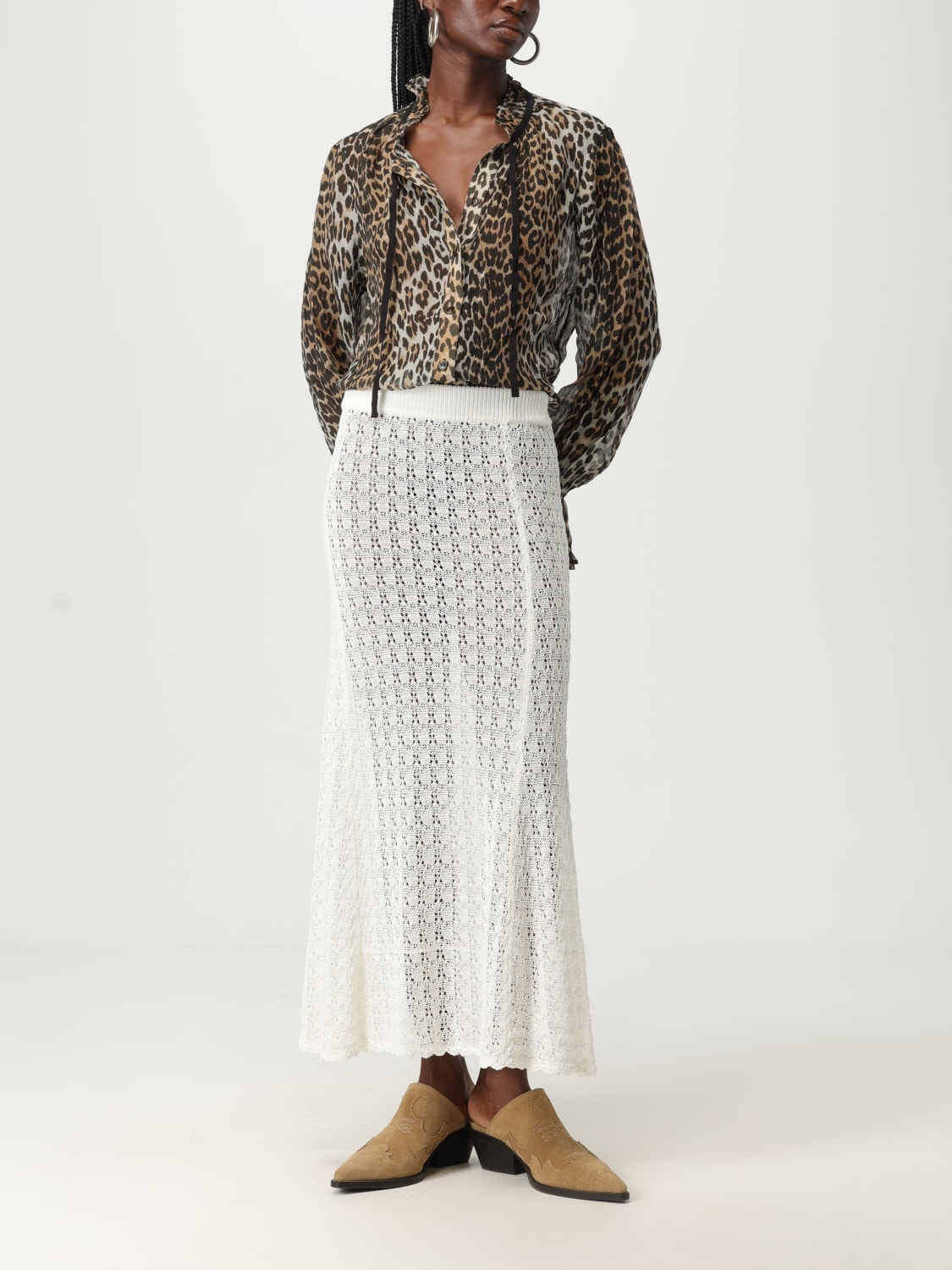 GANNI HEMDBLUSE: Hemdbluse damen Ganni, Braun - Img 2