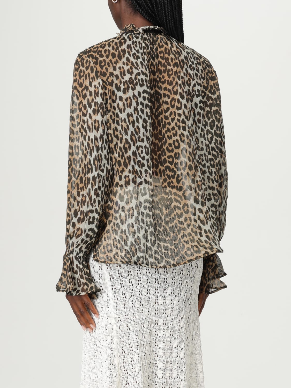 GANNI HEMDBLUSE: Hemdbluse damen Ganni, Braun - Img 3