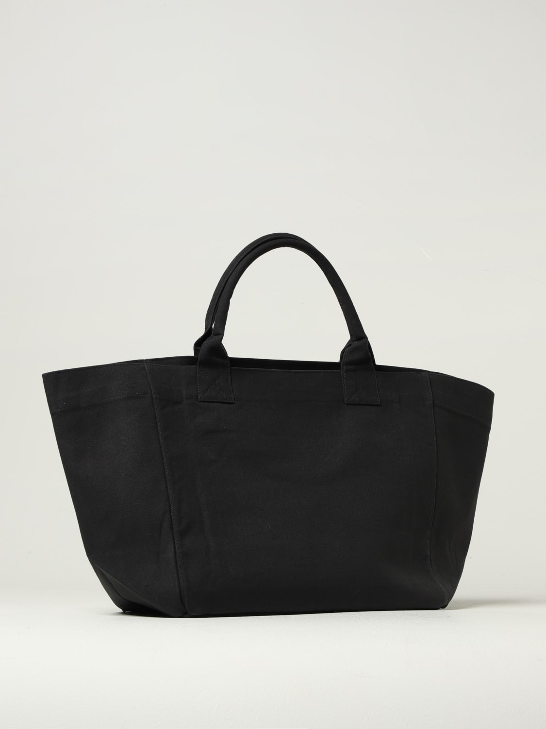 GANNI BORSA TOTE: Borsa tote in cotone stampa Banana Ganni, Nero - Img 2