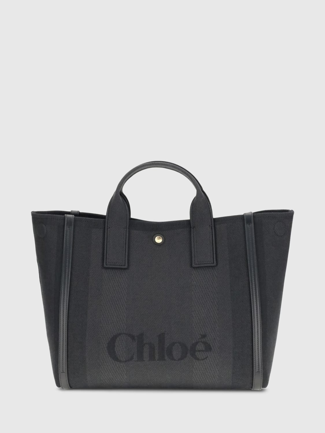 CHLOÉ BORSA A MANO: Borsa Carry Chloé in canvas , Nero - Img 1