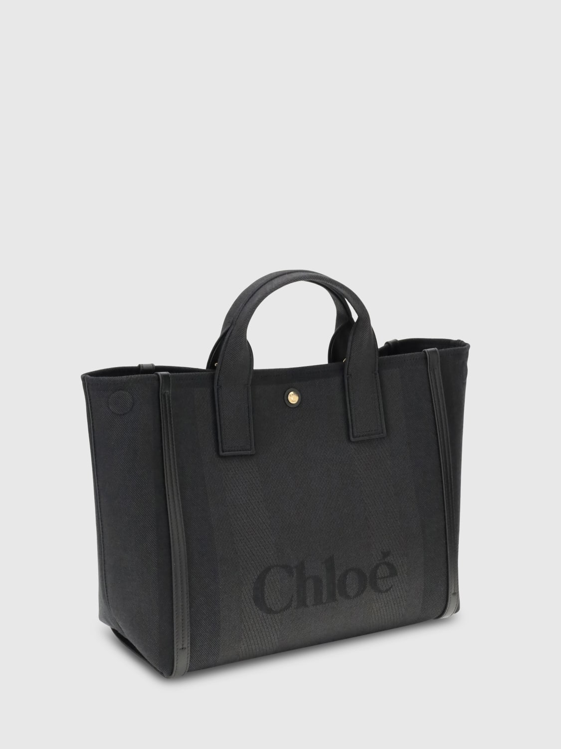 CHLOÉ BORSA A MANO: Borsa Carry Chloé in canvas , Nero - Img 2
