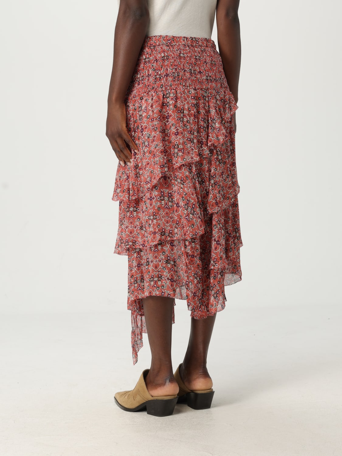 ISABEL MARANT ETOILE GONNA: Gonna Isabel Marant Etoile in viscosa stampata, Ruggine - Img 3