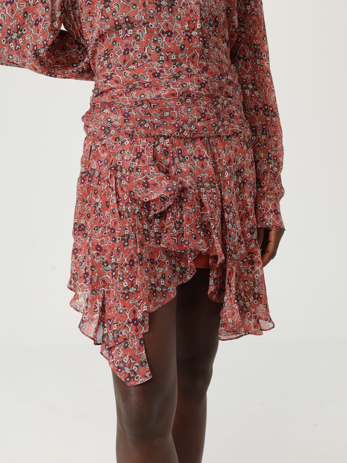 ISABEL MARANT ETOILE GONNA: Gonna Isabel Marant Etoile in viscosa con stampa animalier , Ruggine - Img 4