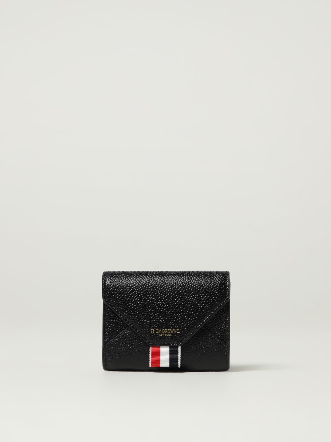 THOM BROWNE PORTAFOGLIO: Portamonete Thom Browne in pelle a grana , Nero - Img 1