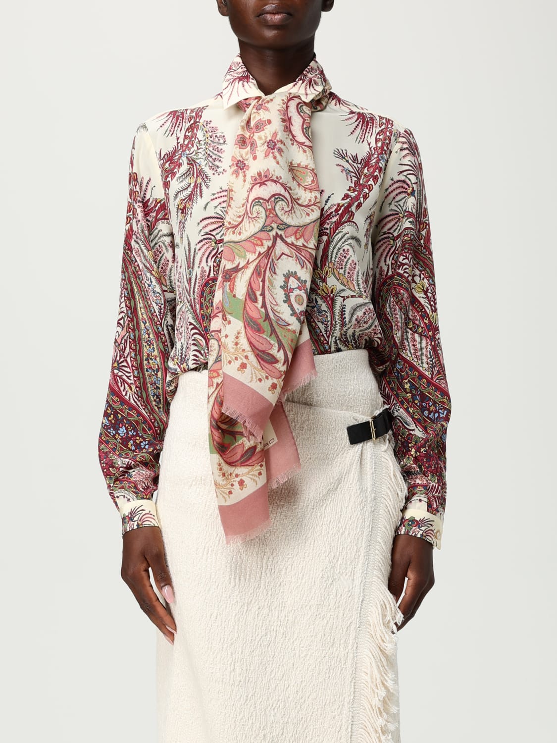 ETRO SCIARPA: Sciarpa Etro in lana stampa paisley , Rosso - Img 2