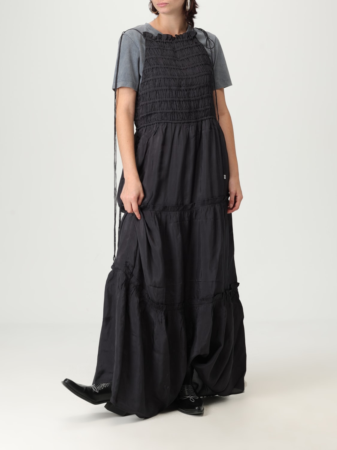 GANNI ROBE: Jupe femme Ganni, Gris - Img 2