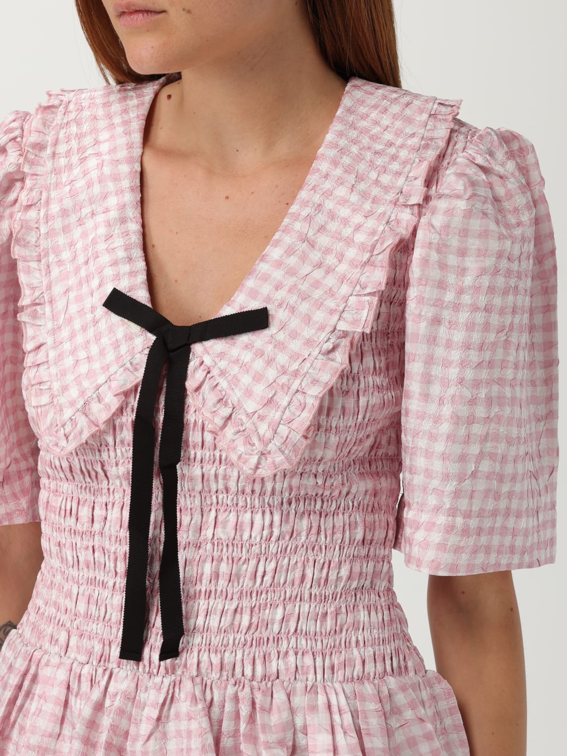 GANNI DRESS: Dress woman Ganni, Pink - Img 3