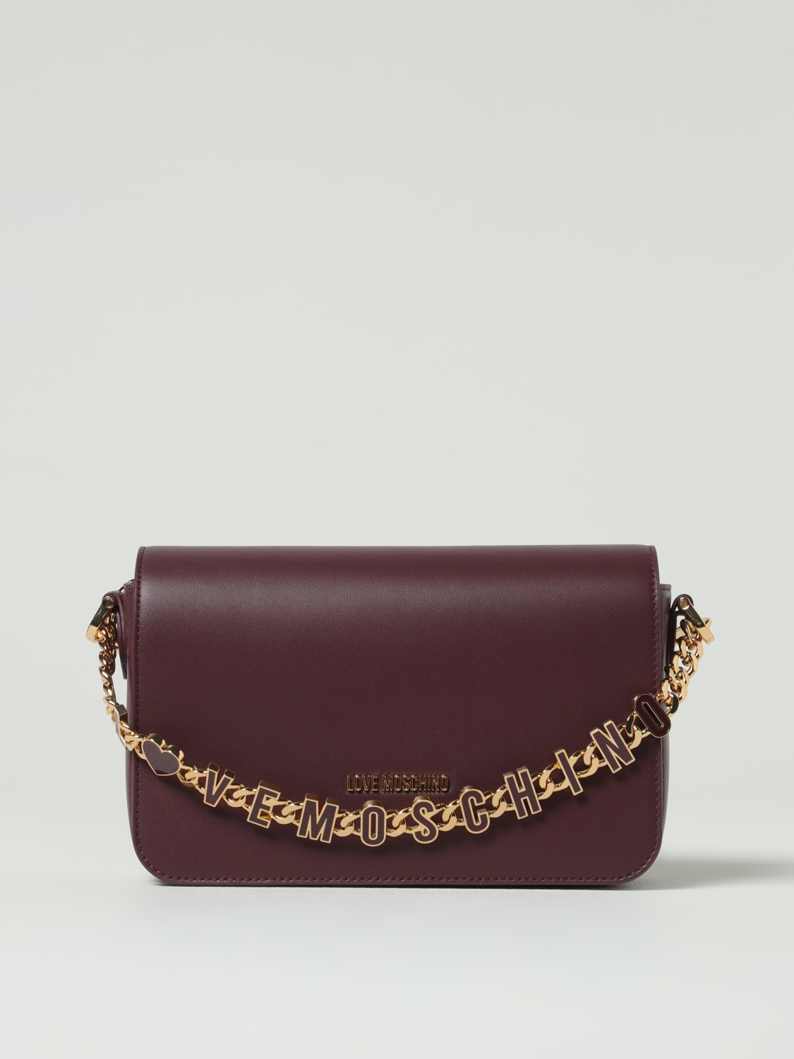 LOVE MOSCHINO BORSA A SPALLA: Borsa Love Moschino in pelle sintetica , Vino - Img 1
