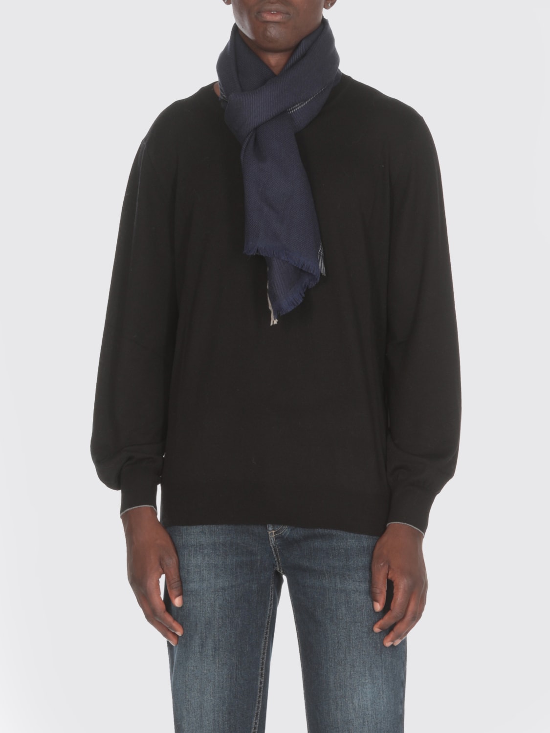 BRUNELLO CUCINELLI SCARF: Scarf men Brunello Cucinelli, Blue - Img 2