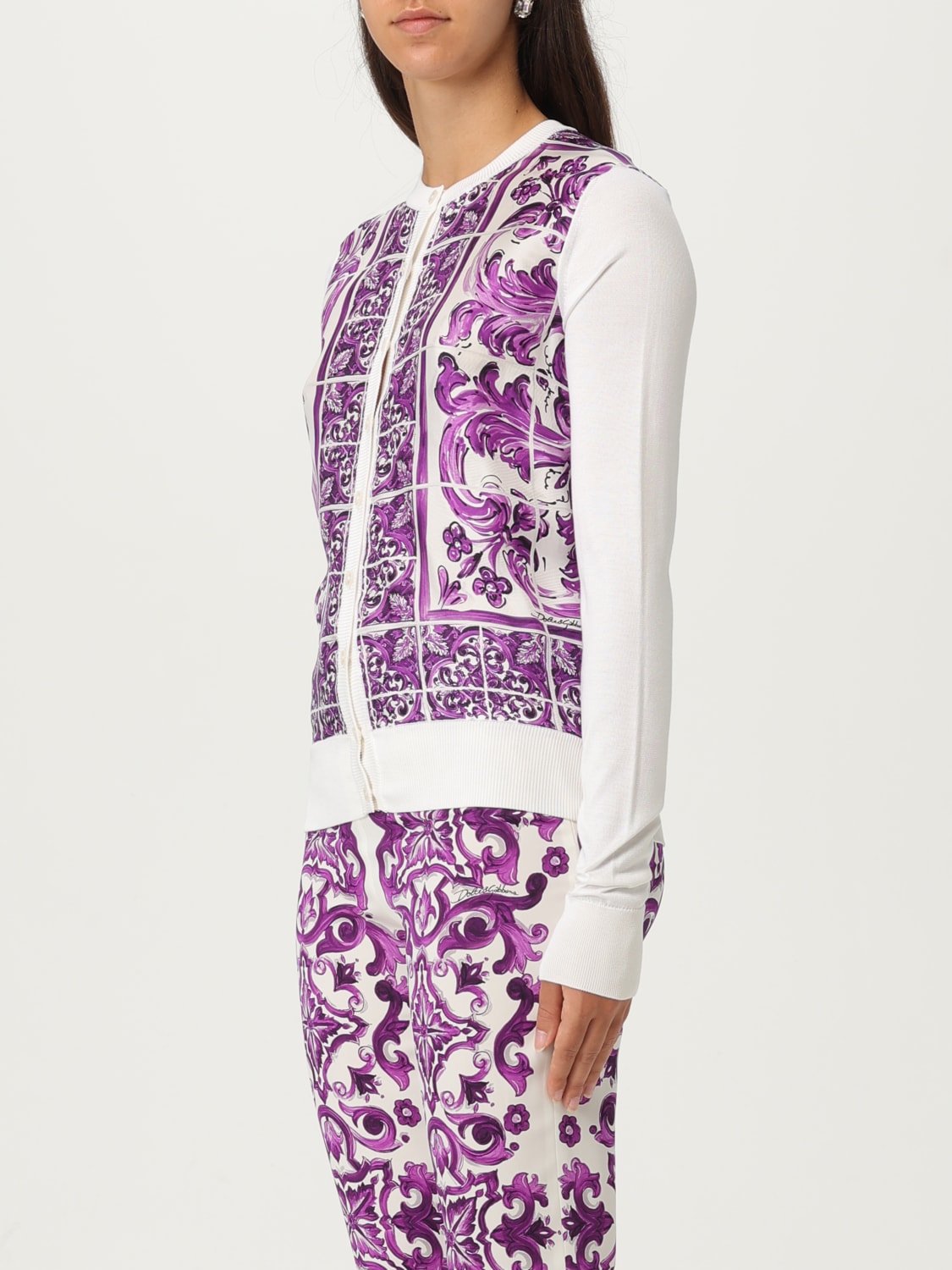 DOLCE & GABBANA PULLOVER: Strickjacke damen Dolce & Gabbana, Violett - Img 4