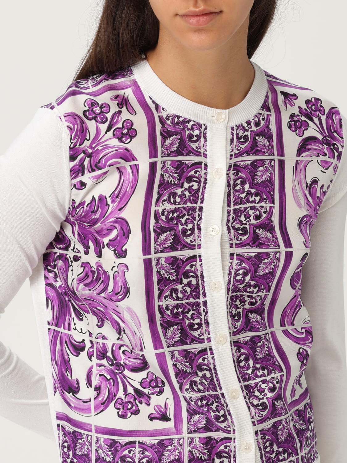 DOLCE & GABBANA PULLOVER: Strickjacke damen Dolce & Gabbana, Violett - Img 5