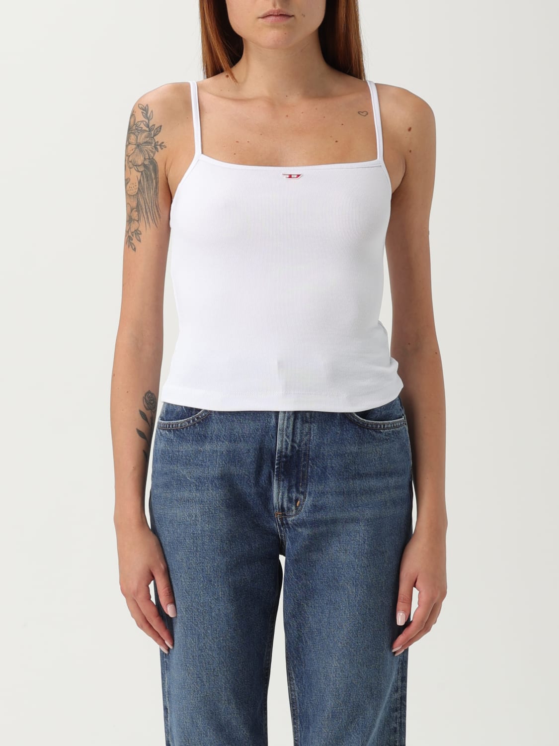 DIESEL T-SHIRTS: Canotta basic Diesel in cotone stretch , Bianco - Img 1
