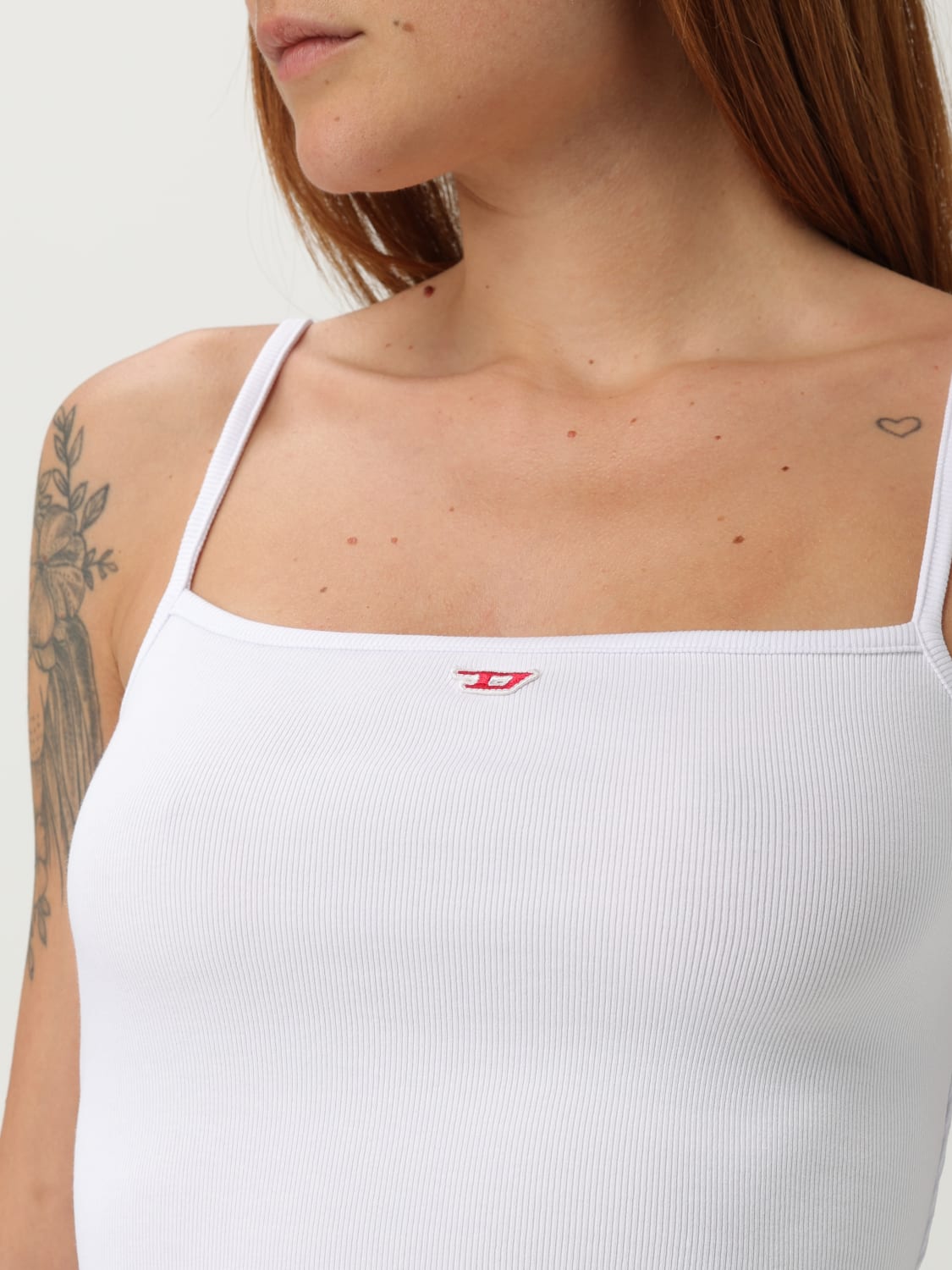 DIESEL T-SHIRTS: Canotta basic Diesel in cotone stretch , Bianco - Img 3