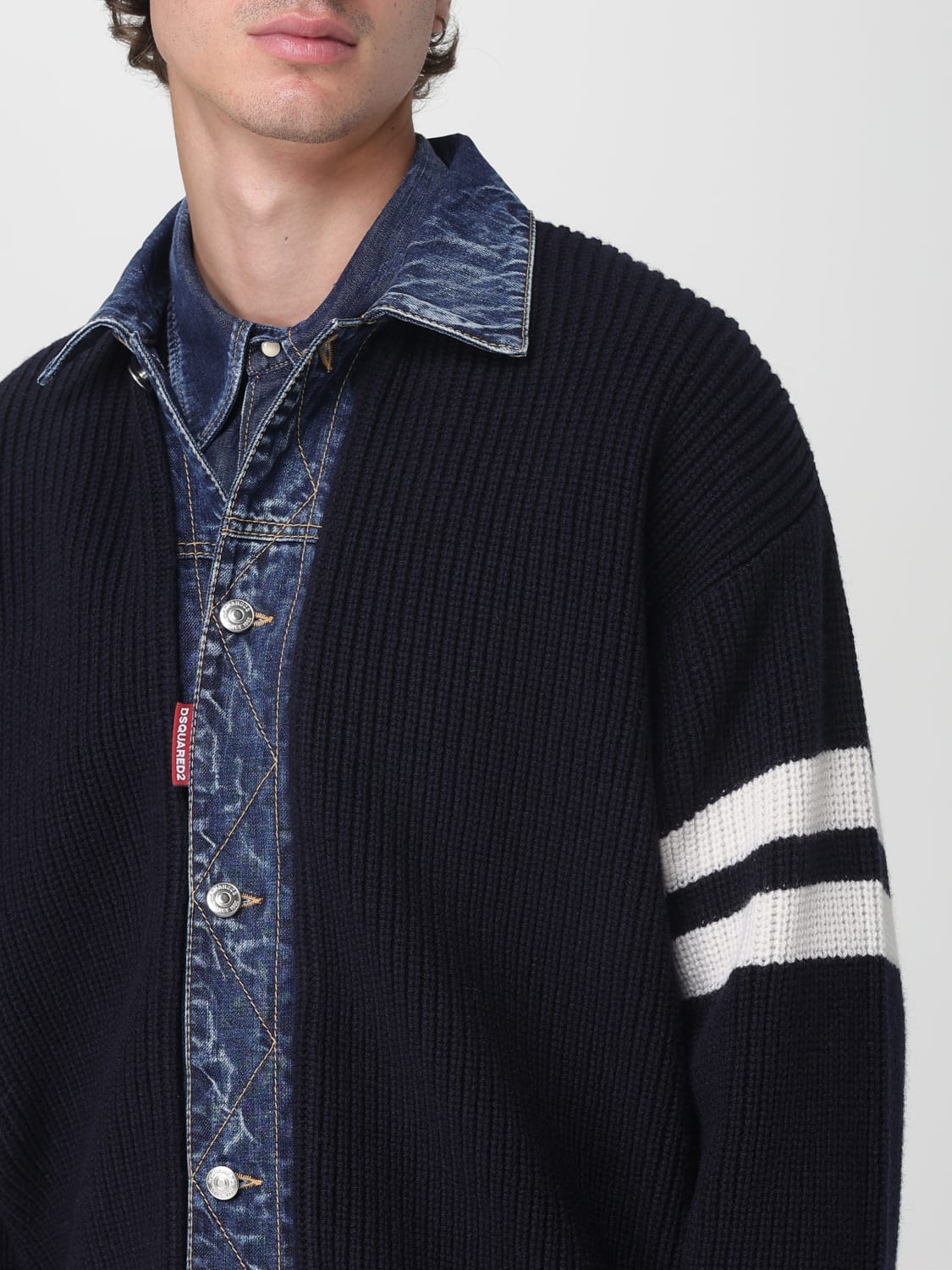 DSQUARED2 SWEATER: Cardigan men Dsquared2, Blue - Img 5