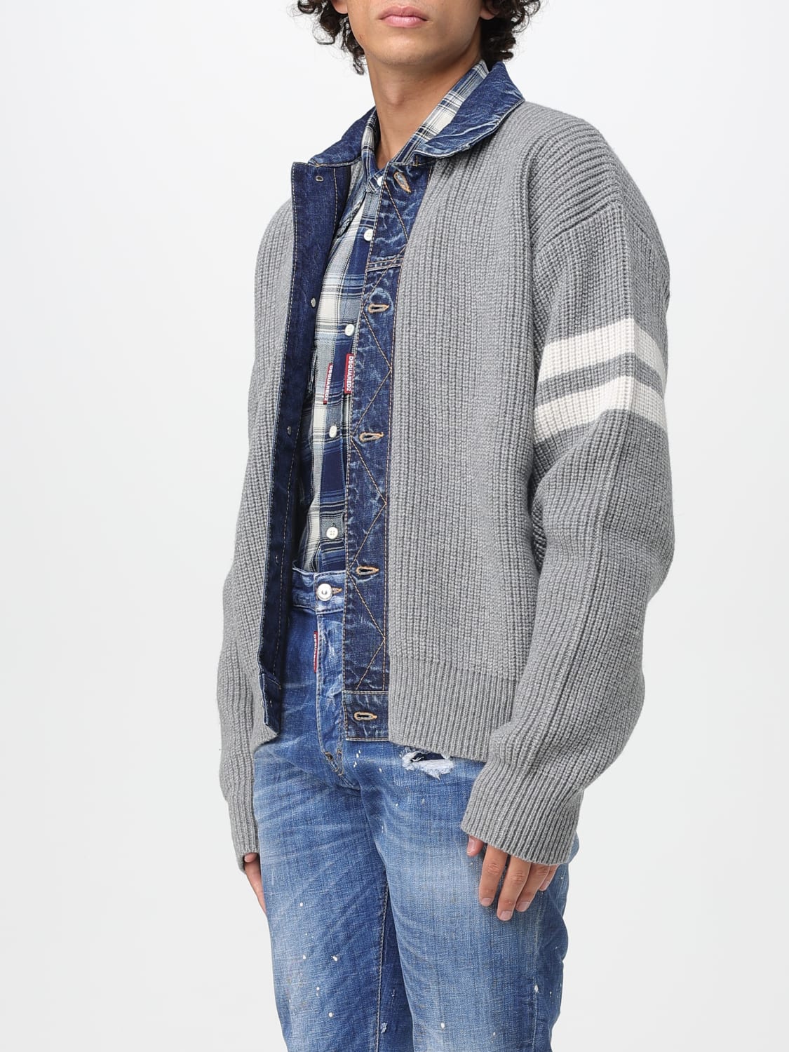 DSQUARED2 SWEATER: Cardigan men Dsquared2, Grey - Img 4