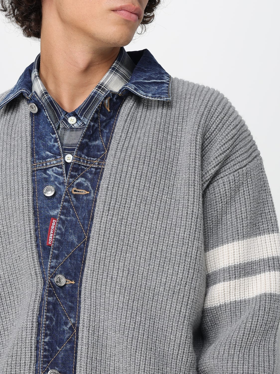 DSQUARED2 SWEATER: Cardigan men Dsquared2, Grey - Img 5