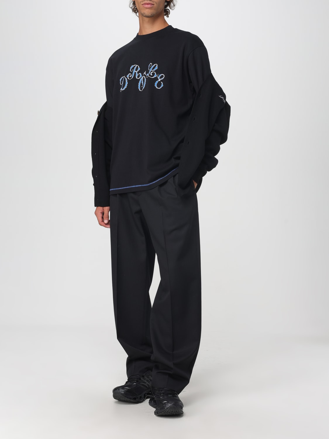 DRÔLE DE MONSIEUR 毛衣: 毛衣 男士 Drôle De Monsieur, 黑色 - Img 2