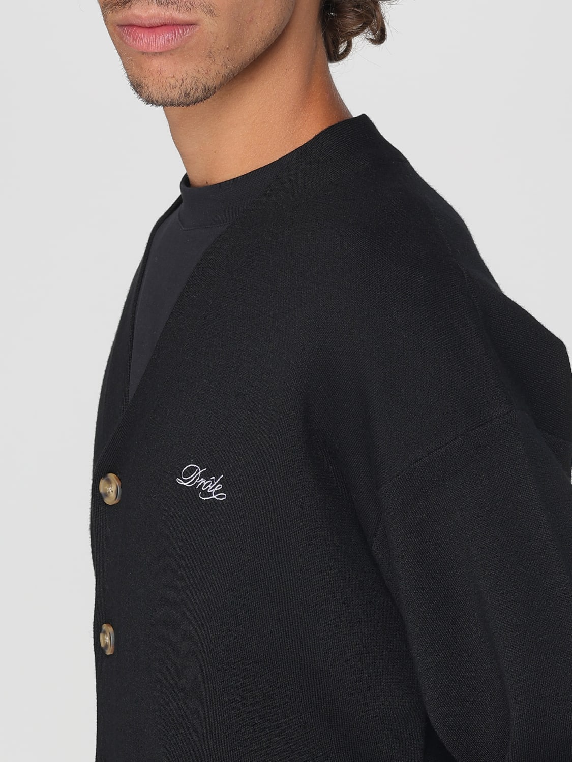 DRÔLE DE MONSIEUR 毛衣: 毛衣 男士 Drôle De Monsieur, 黑色 - Img 5